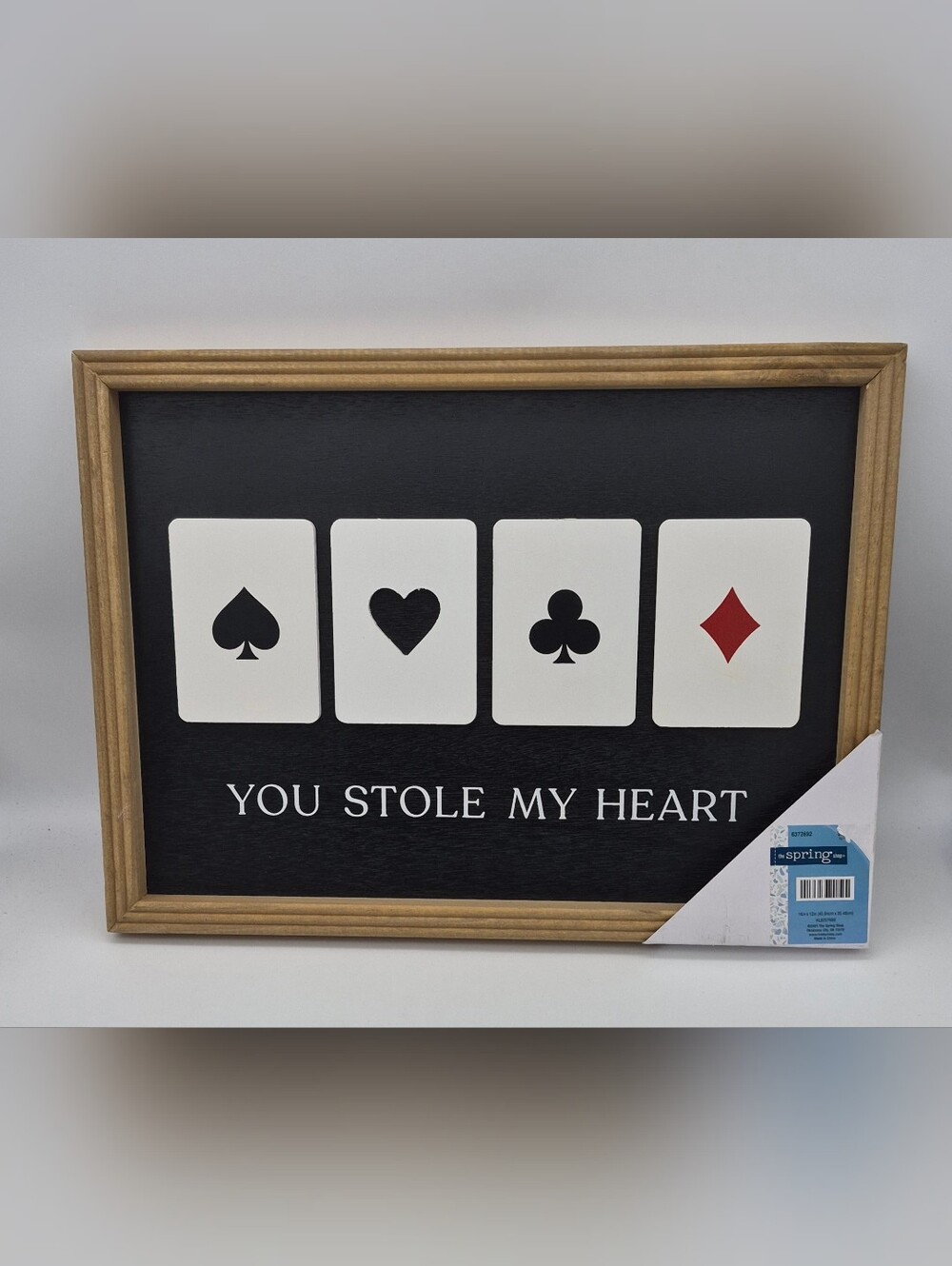 The Spring Shop Black, White and Red Playing Card Wall Sign "You Stole My Heart"